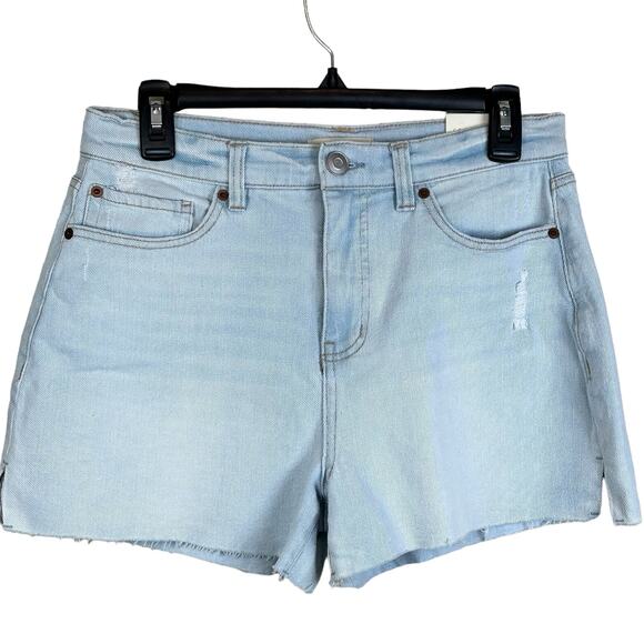 Copper Key Jean Shorts Size 5 Juniors Bleach Wash Raw Hem Slits Distressed Denim - Picture 1 of 11